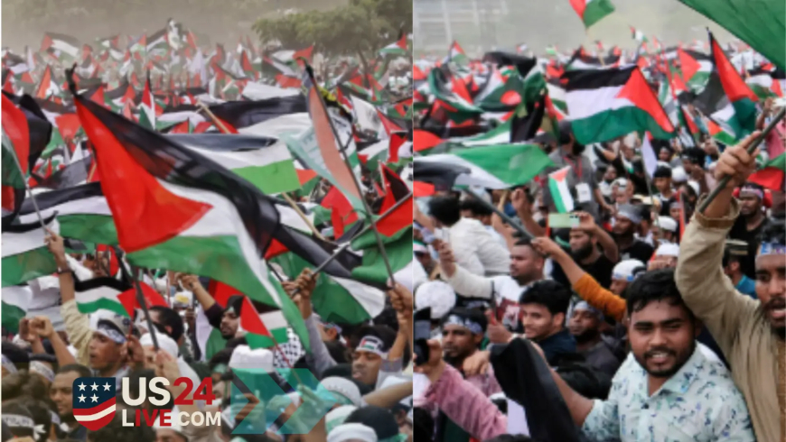 Massive Rally in Bangladesh Condemns Gaza War, Targets Global Leaders with Symbolic Protest